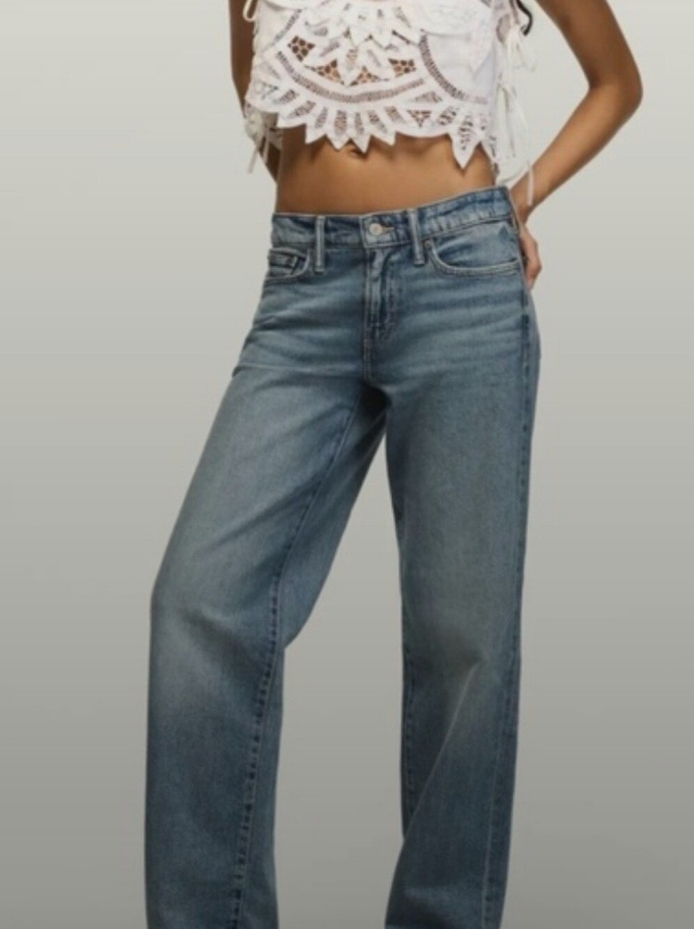 Lucky Brand THE BAGGY womens Straight-Leg Jeans Size 8